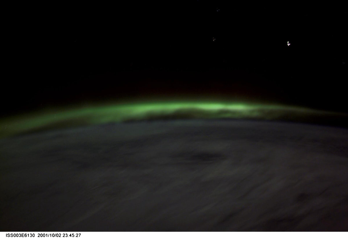 Aurora from the ISS, drifting